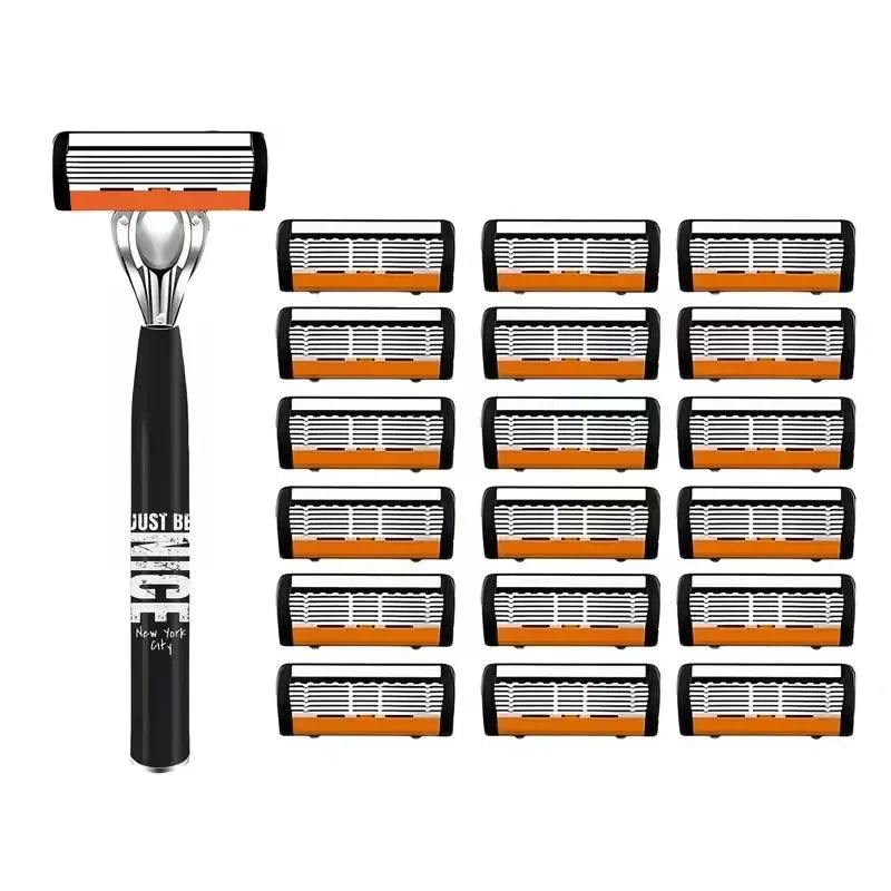 Men's Manual Razor | Steel Blades & Precision Trimmer