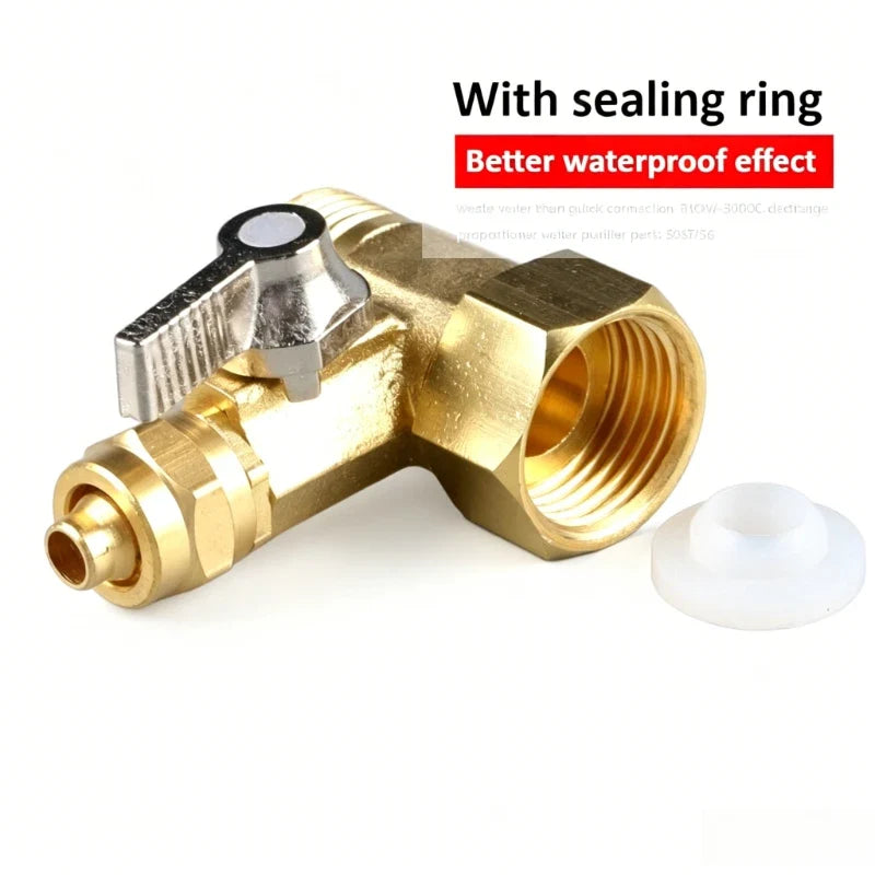 Brass Ball Valve 1/2" to 3/8" Faucet Connector Water Adapter