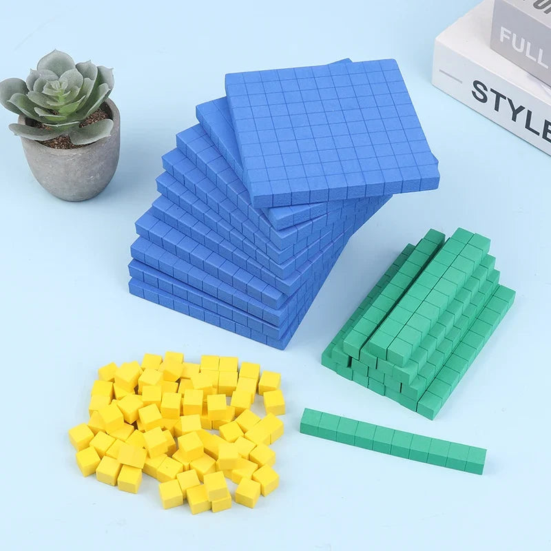 130 Pcs Base Ten Blocks – Math Place Value Manipulatives Set