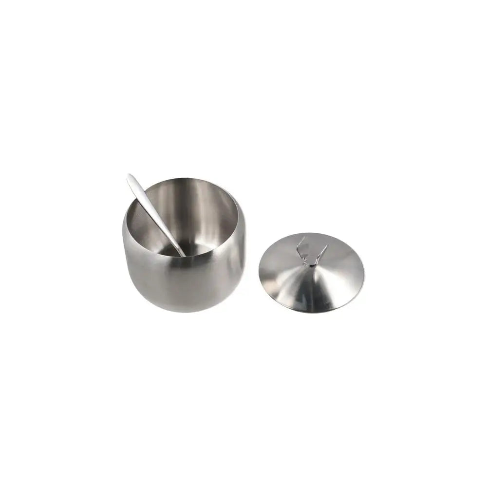 Stainless Steel Sugar Bowl with Lid & Spoon | Gold & Silver