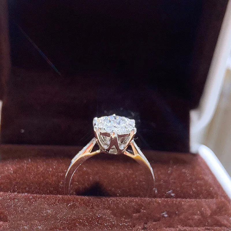 Huitan Dainty CZ Wedding Ring – Sparkling Women's Band