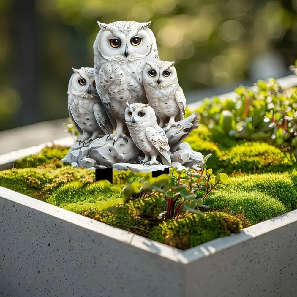 Acrylic Owl Garden Stake – Waterproof Figurine Yard Decor