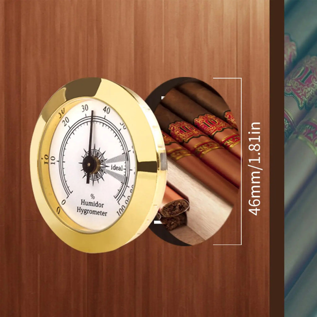 Analog Hygrometer Gold Frame | Humidor Humidity Gauge