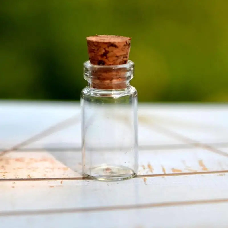 10-Pack Mini Cork Glass Bottles Vials 24x12mm – Craft & Jewelry