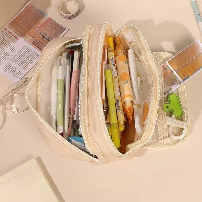 Japanese Minimalist Pencil Case Large Capacity Oxford Fabric Student