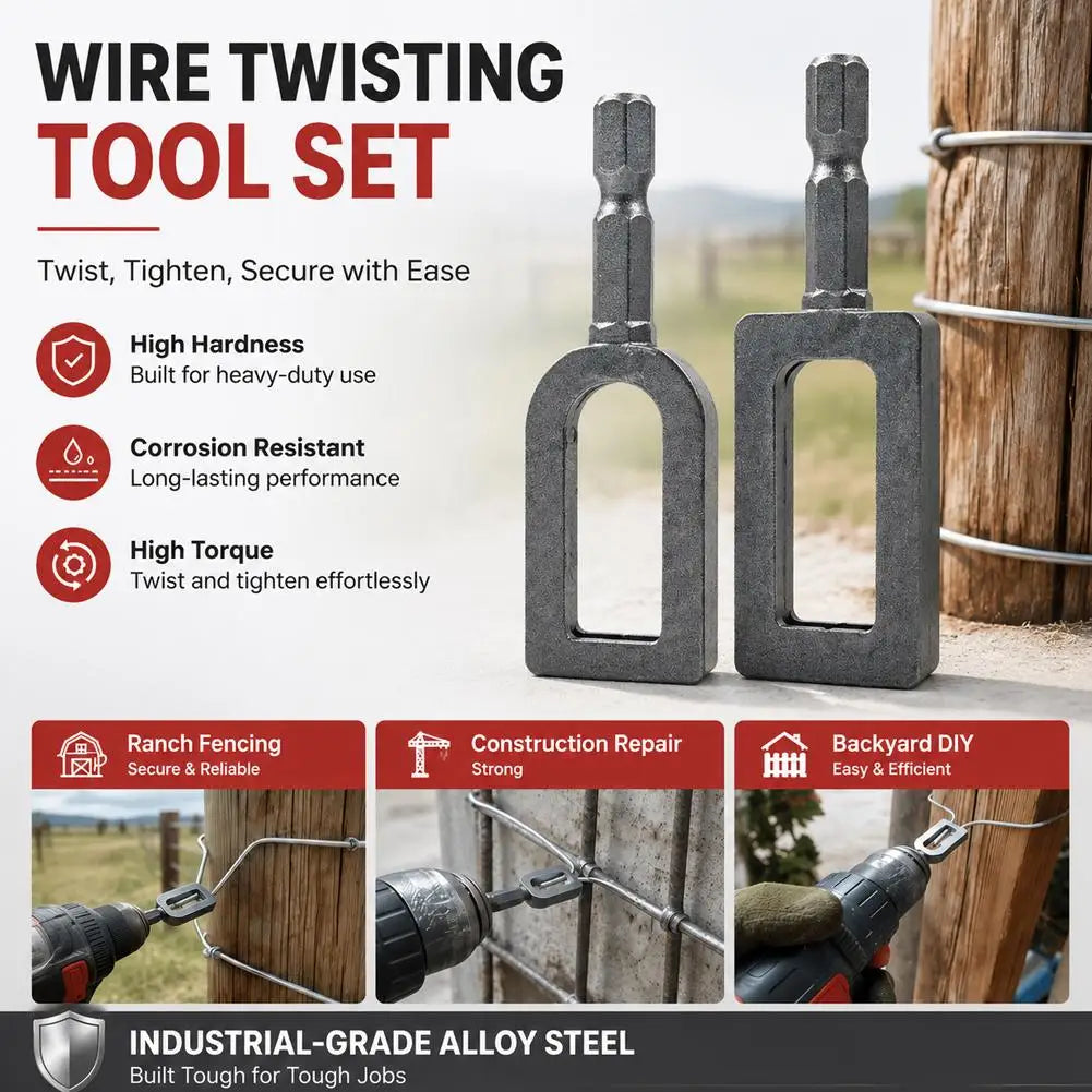 Drill Wire Twister Tool – Fence Wire Tying Chuck for Electric Drill