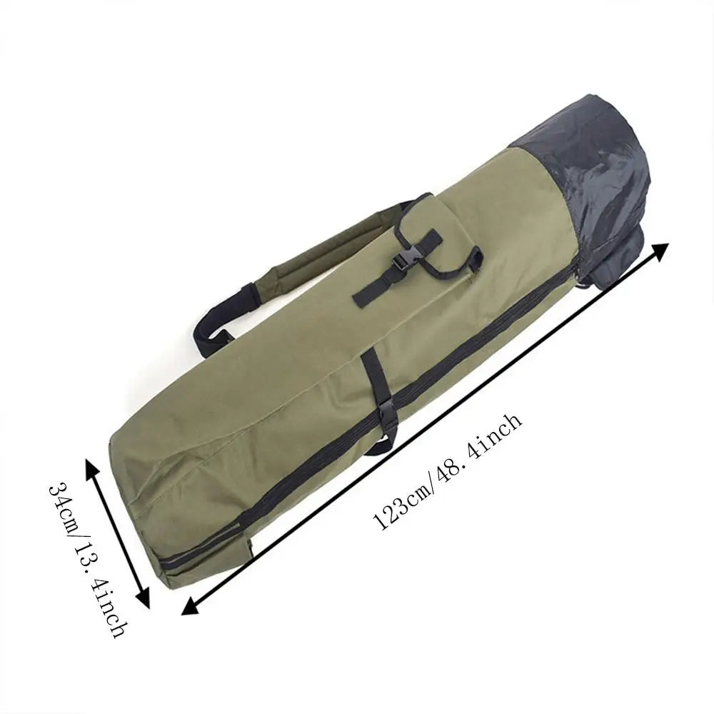Portable Fishing Rod Storage Bag Waterproof Canvas Travel Case