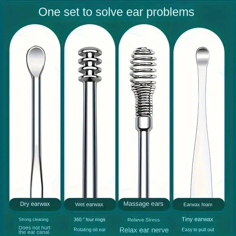 6-Piece Stainless Steel Ear Wax Removal Tool Set | Ear Cleaner Kit