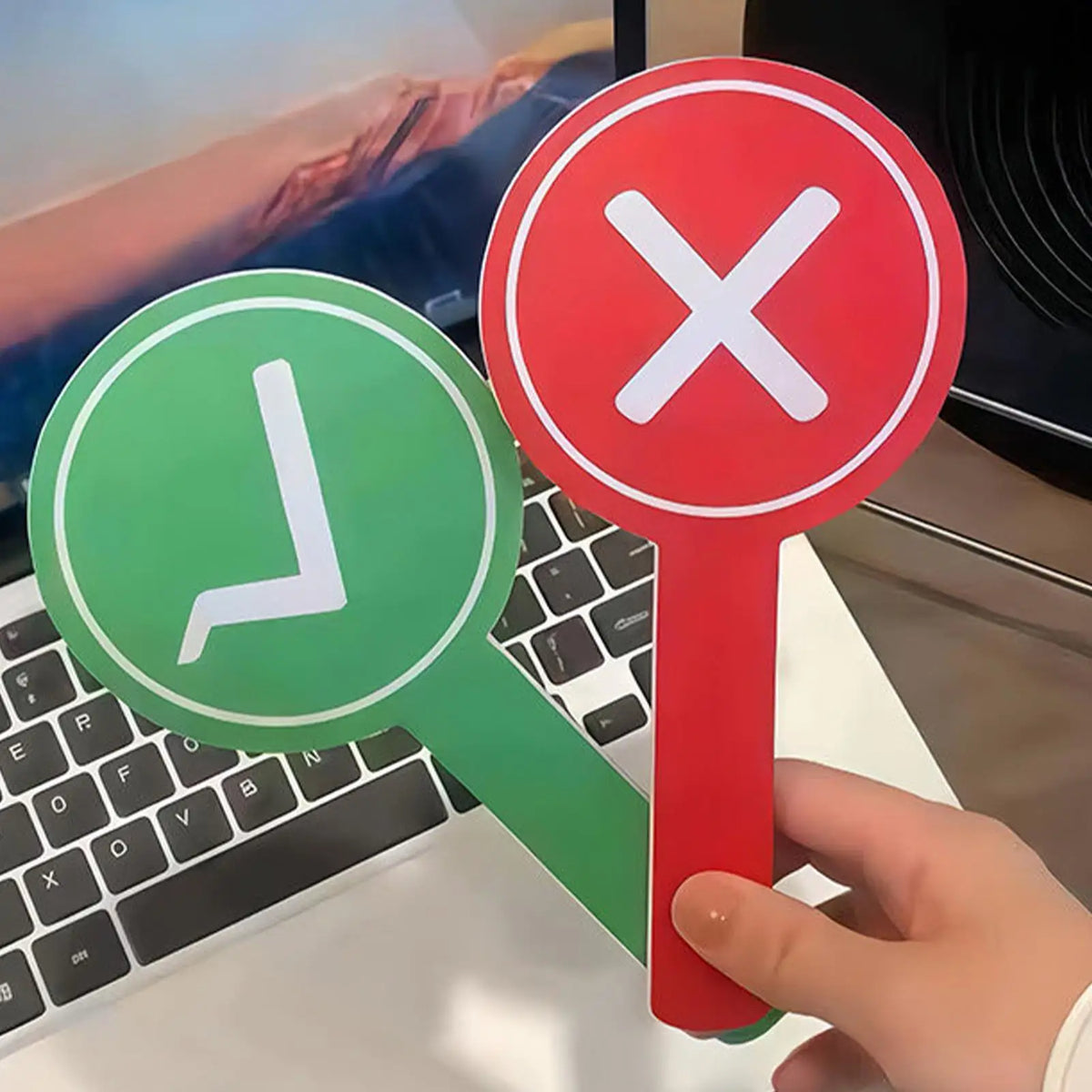 Double-Sided Yes No Voting Paddles for Classroom & Games