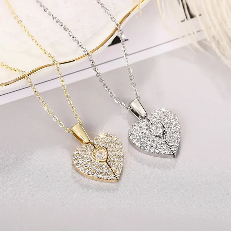 Huitan Heart Pendant Necklace – Cubic Zirconia | Party Jewelry
