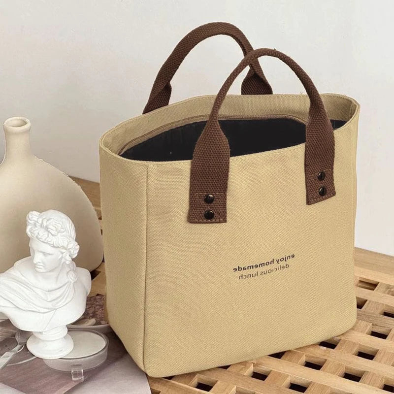 Women's Canvas Tote Handbag – Casual Large Capacity Travel Bag