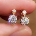 Huitan Rose Gold Hoop Earrings with Cubic Zirconia | Women