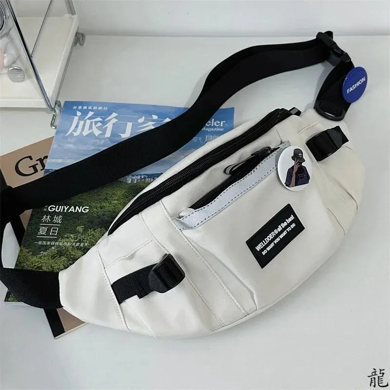 Harajuku Reflective Chest Bag – Unisex Crossbody & Waist Bag