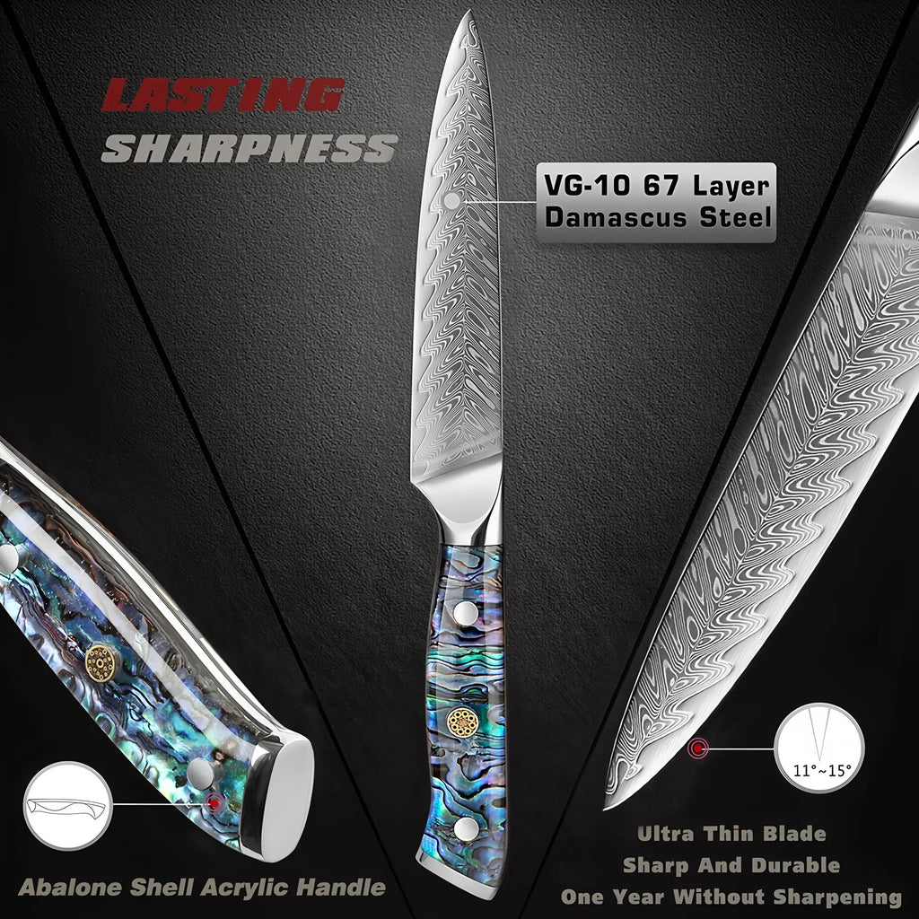 67-Layer Damascus Steel Chef's Knife – Sharp Kitchen Knife