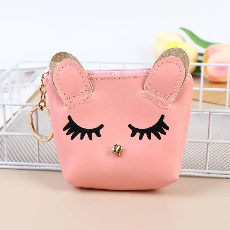 Cute Cat Keychain Coin Purse | Mini Zipper Wallet Bag
