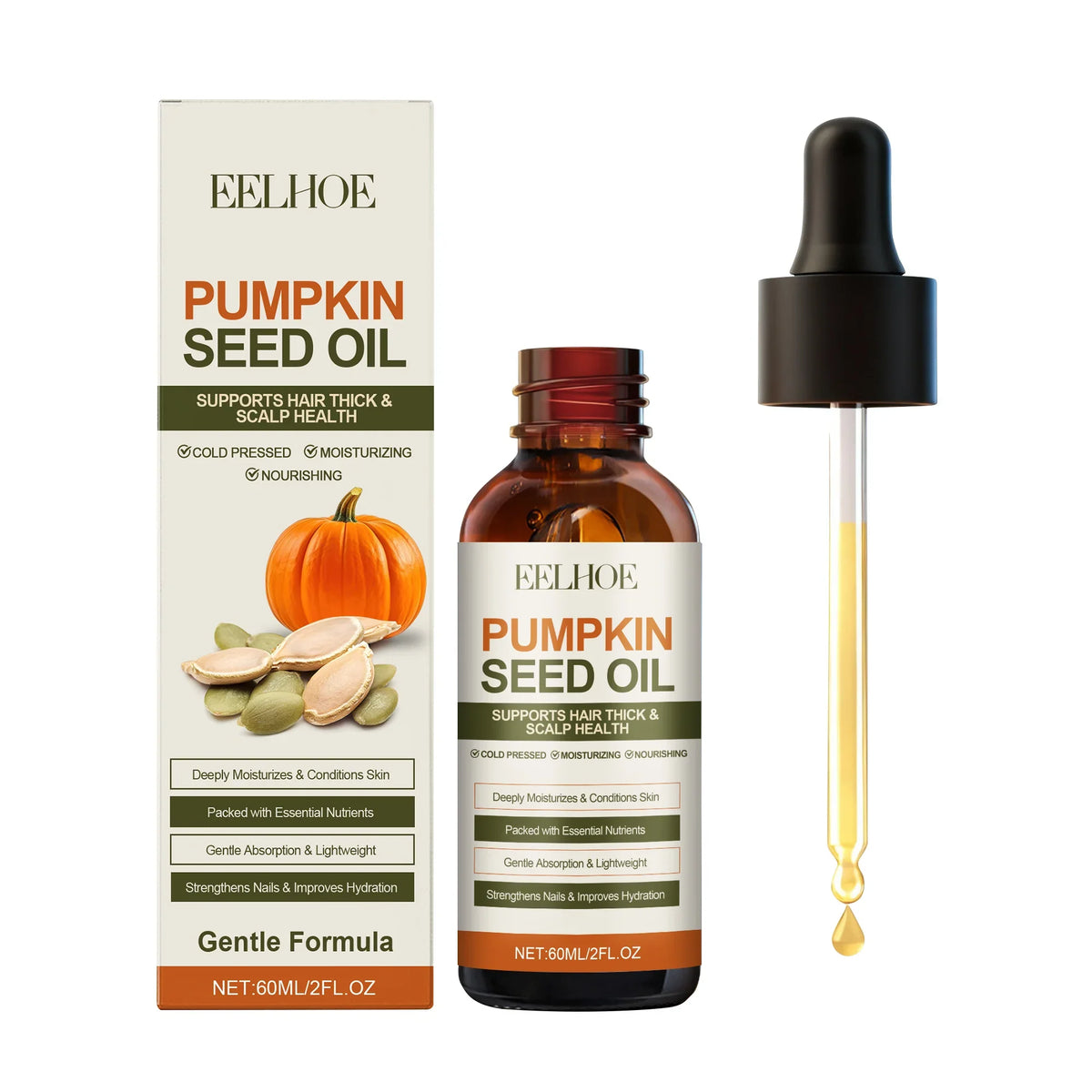 EELHOE Pumpkin Seed & Castor Oil | Hair, Scalp, Nail & Skin 60ml