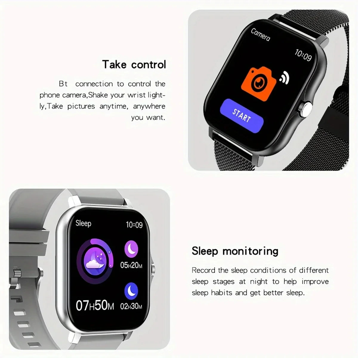 Smart Watch 1.44" Bluetooth Call Fitness Tracker for Men Women