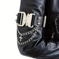 Men's Hip Hop Belt Gothic Faux Leather Arm Cuff Decorative Tassels