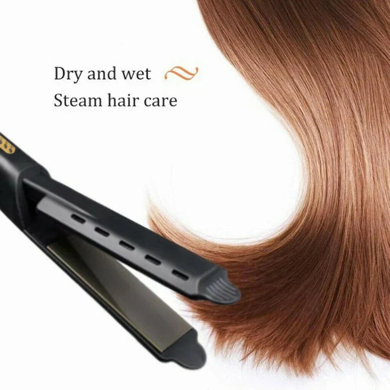 Portable Steam Hair Straightener – 4-Gear Titanium Flat Iron