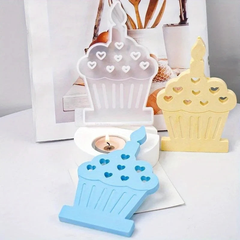 Heart Cake Candle Holder Silicone Mold – DIY Resin & Gypsum