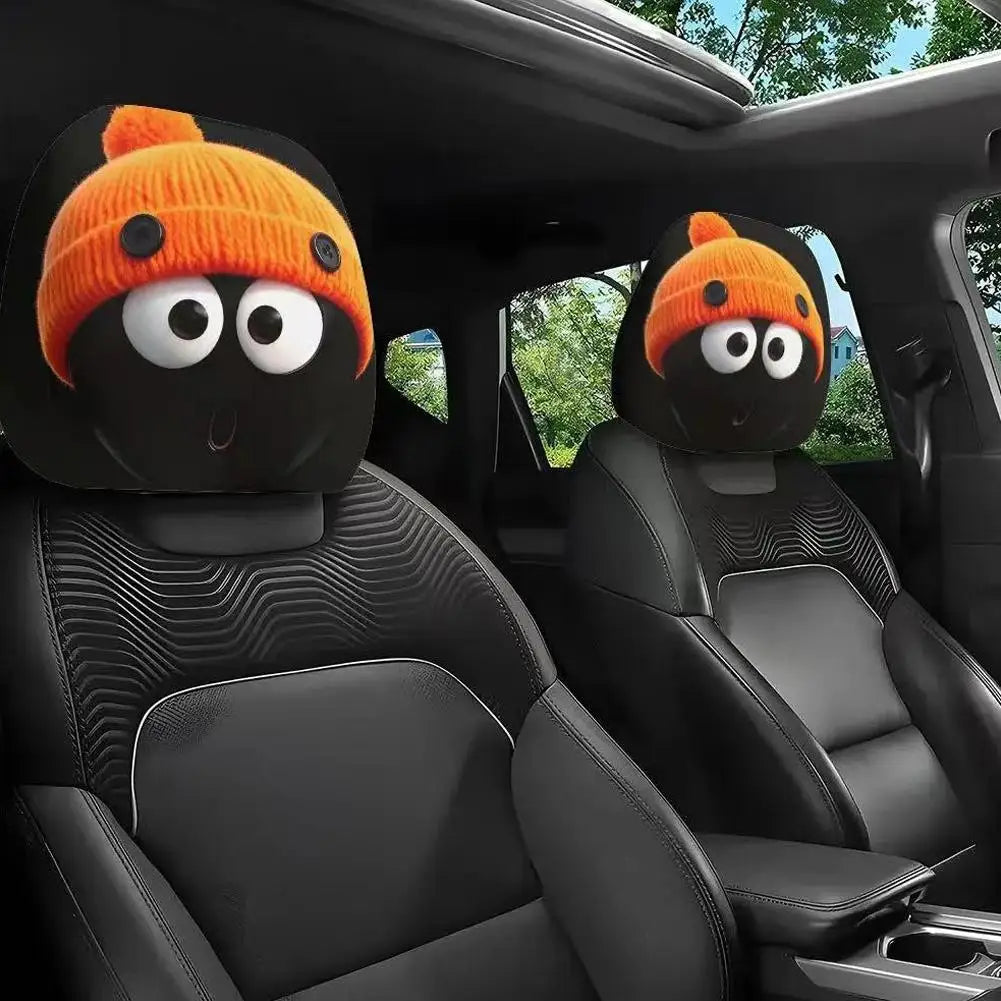 Cartoon Anime Car Headrest Covers – Universal Elastic Fit 2pc