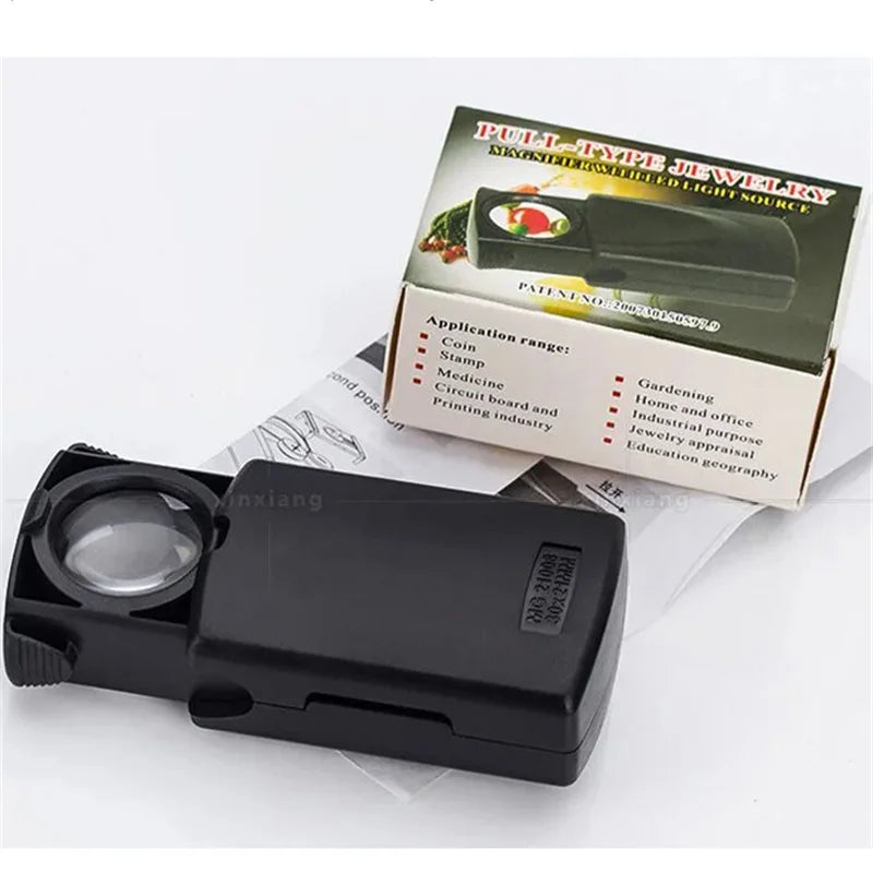 30X LED Jeweler Loupe – Pocket Magnifying Glass with Light