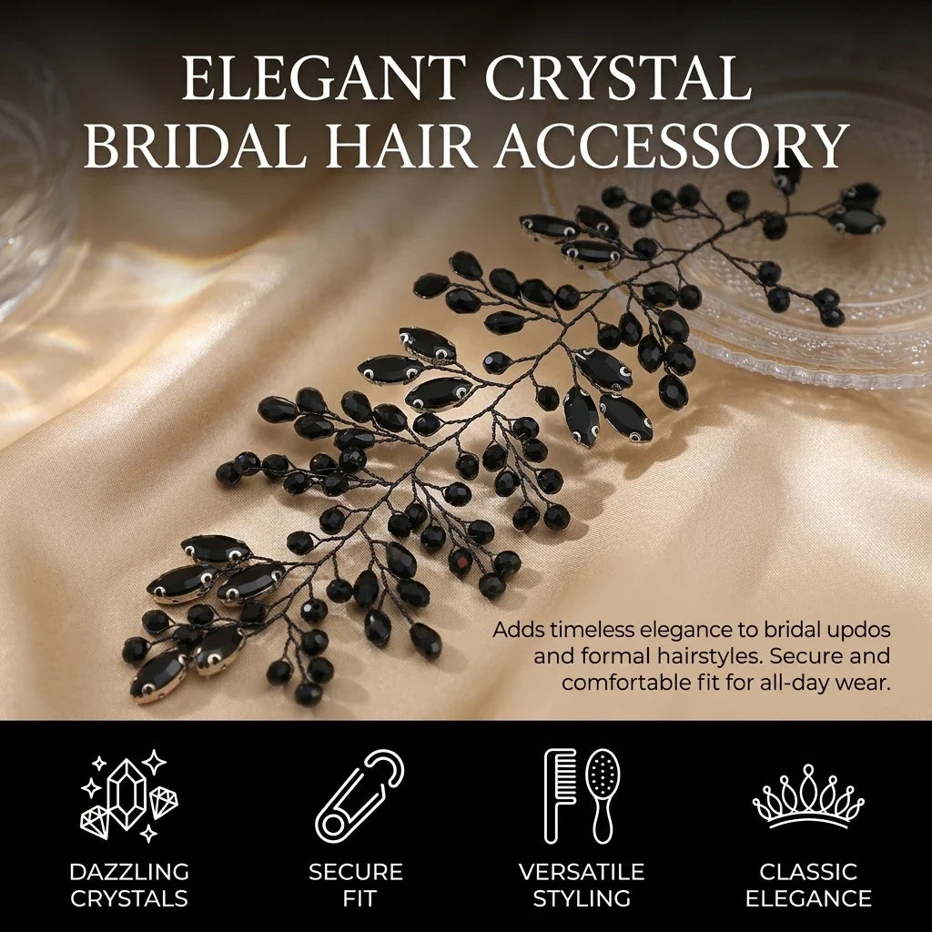 Crystal Rhinestone Bridal Headband | Elegant Wedding Hairpiece