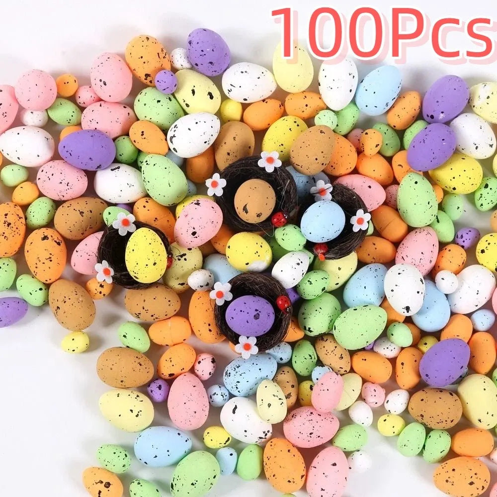 100Pcs Foam Easter Eggs – Colorful DIY Craft & Decor Set