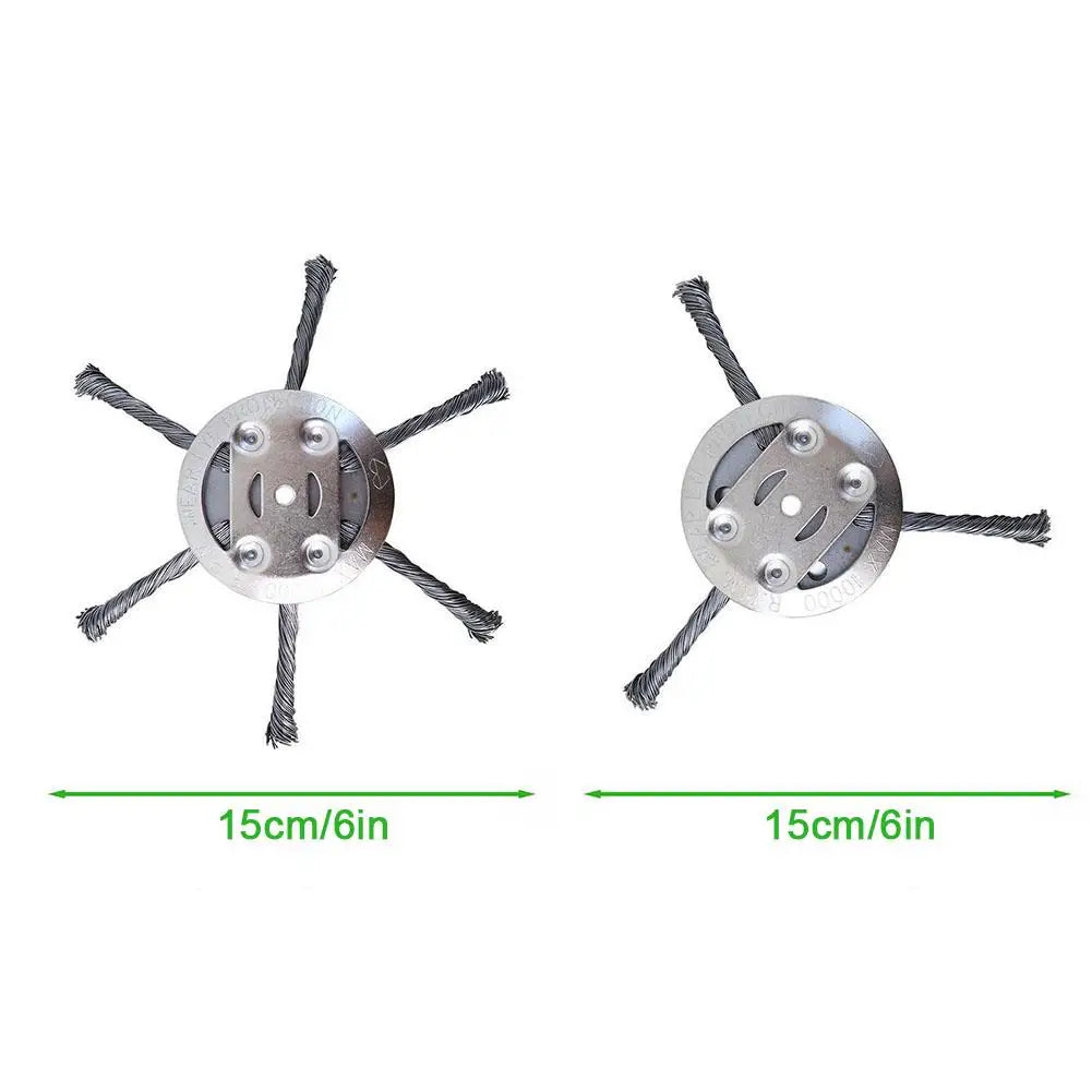 Steel Wire Wheel Grass Trimmer Head – 6" Weeding Brush