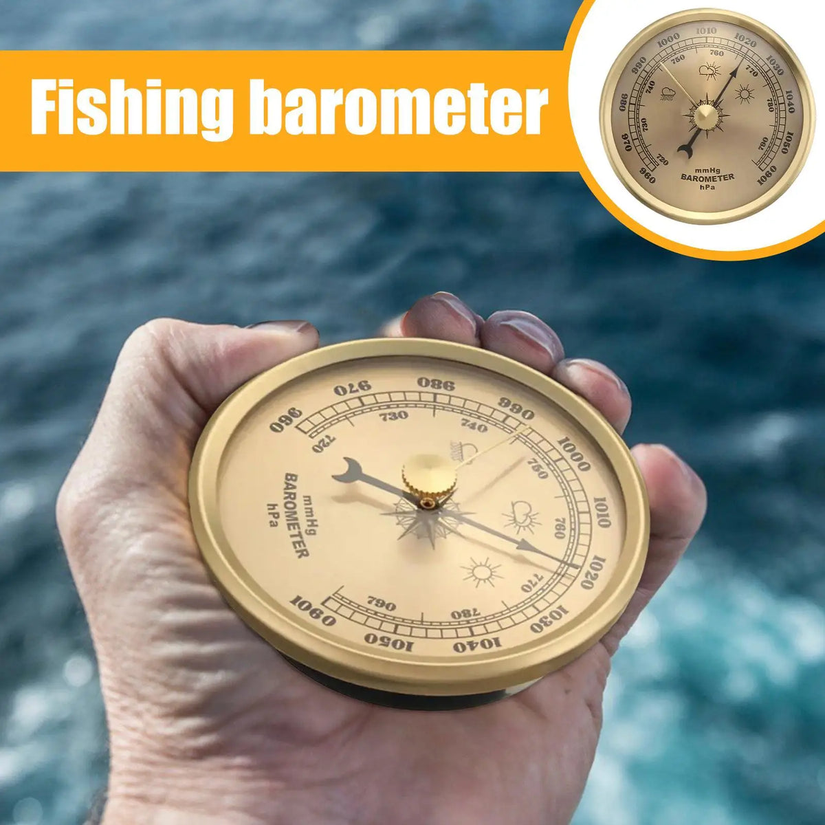 Portable Analog Barometer for Fishing, Hiking & Camping