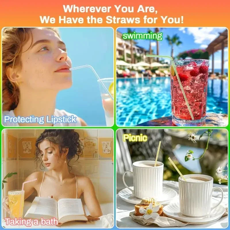 Multicolor Flexible Plastic Drinking Straws | Bulk Party Pack