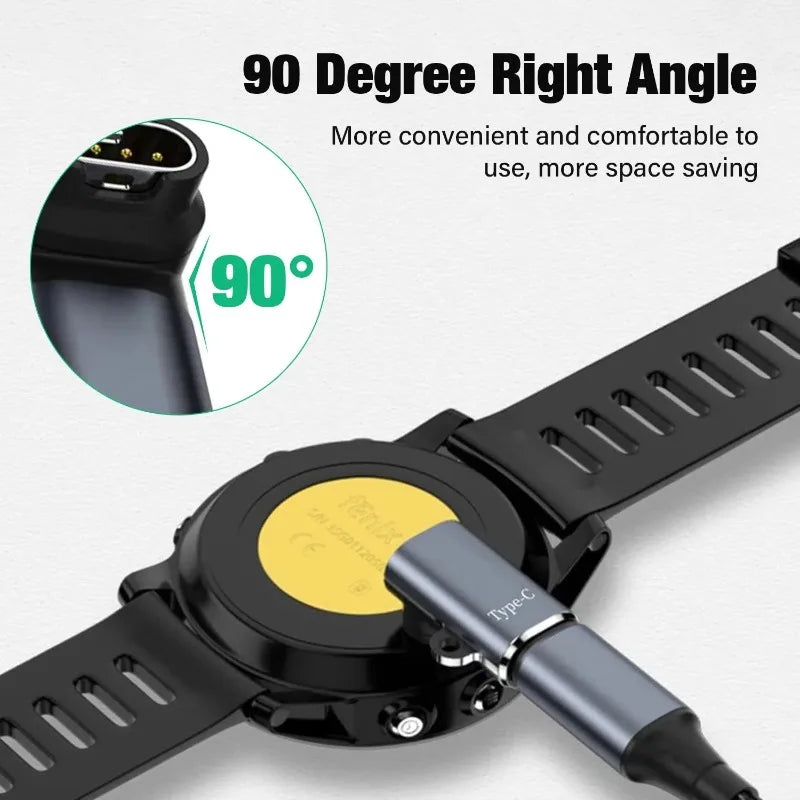 USB-C to 4-Pin Charger Adapter for Garmin Fenix 7/6/5 & Venu