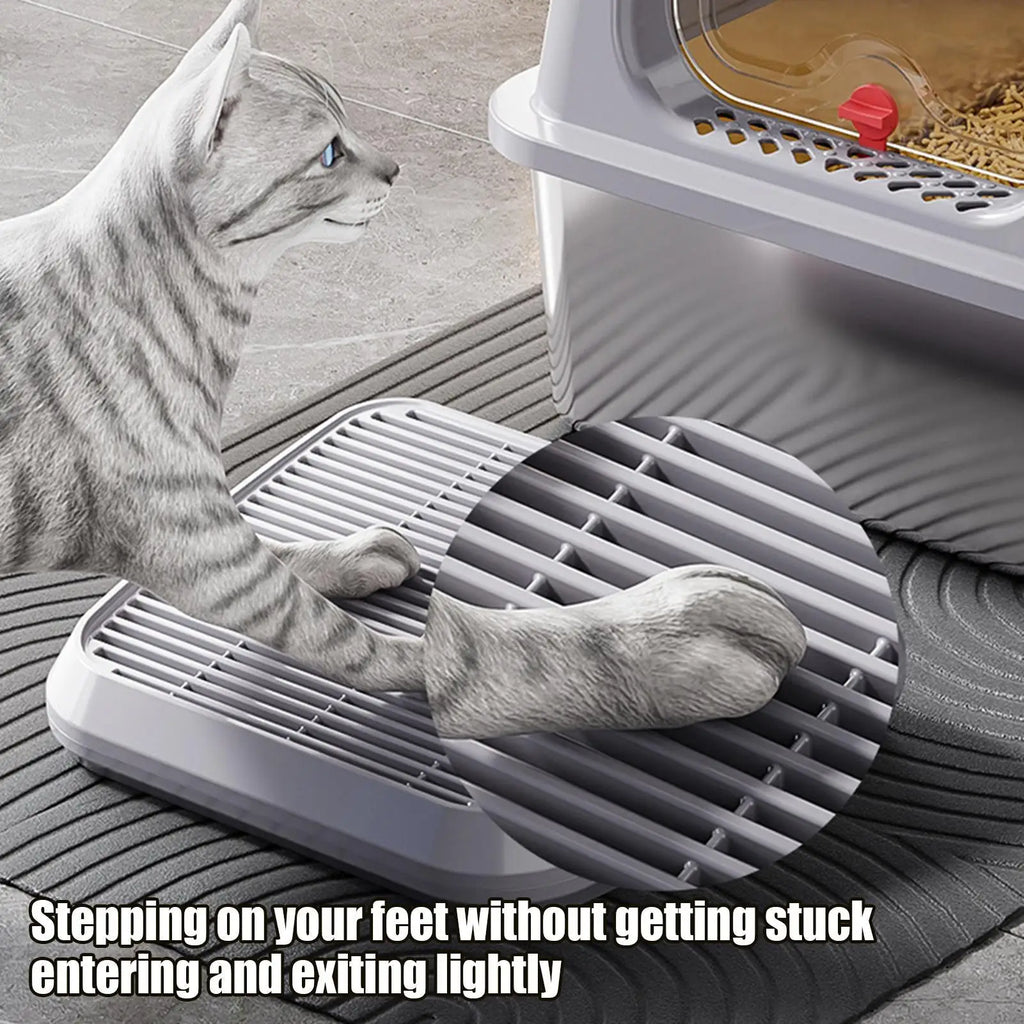 Cat Litter Ramp & Catcher Mat – Double Layer Non-Slip