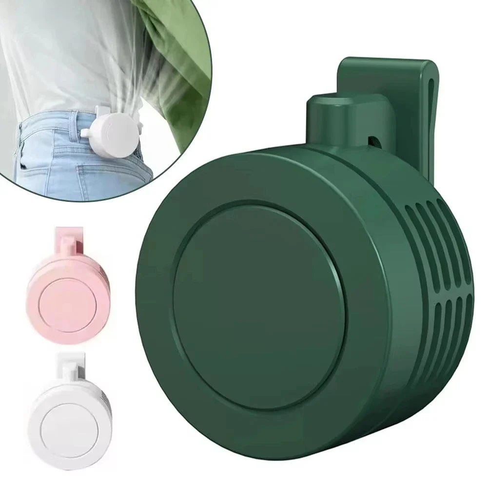 Mini Bladeless Clip Fan – USB Rechargeable Portable Neck & Waist Fan