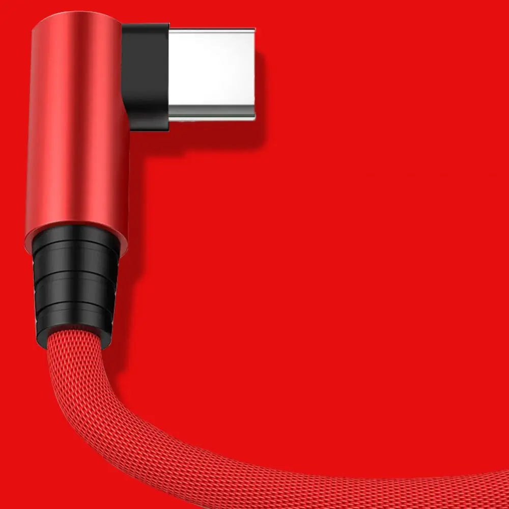 90° 5A Fast Charging USB-C Cable – Braided, Multiple Lengths