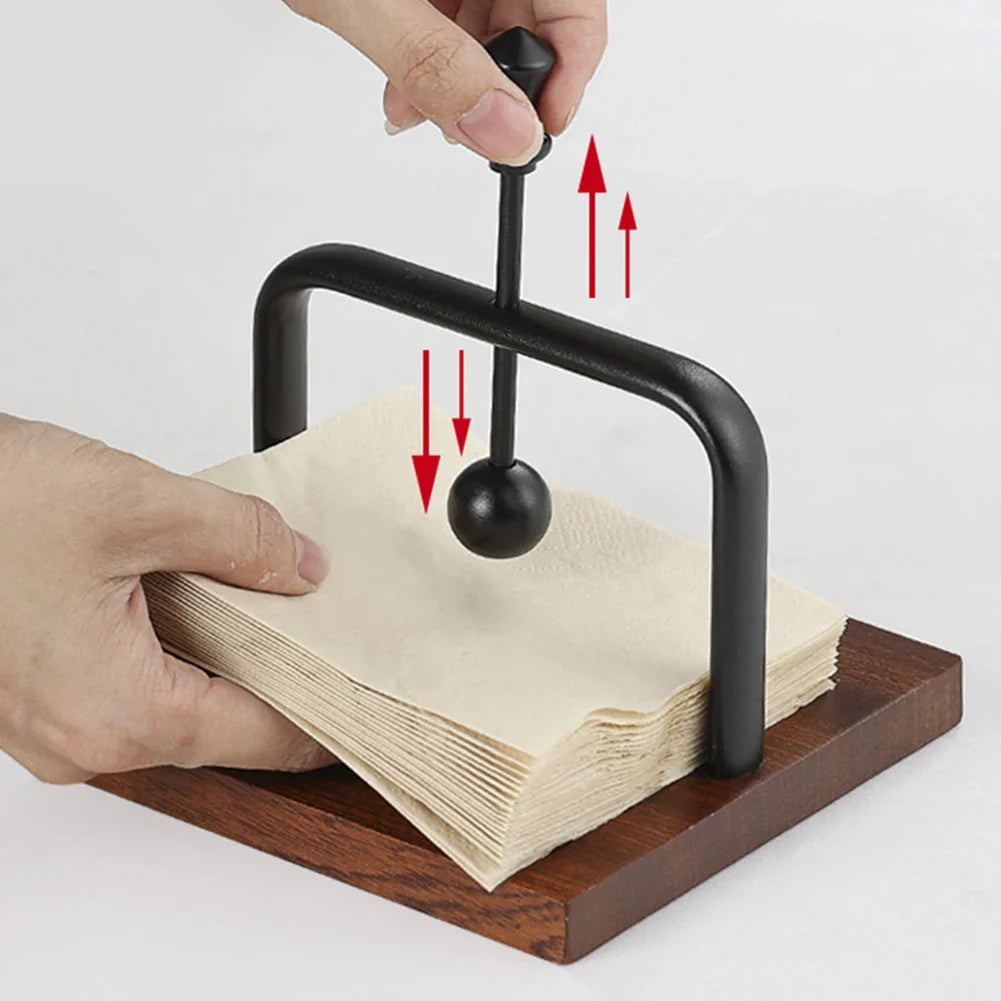 Solid Wood Napkin Holder – Tabletop Dispenser for Home & Café