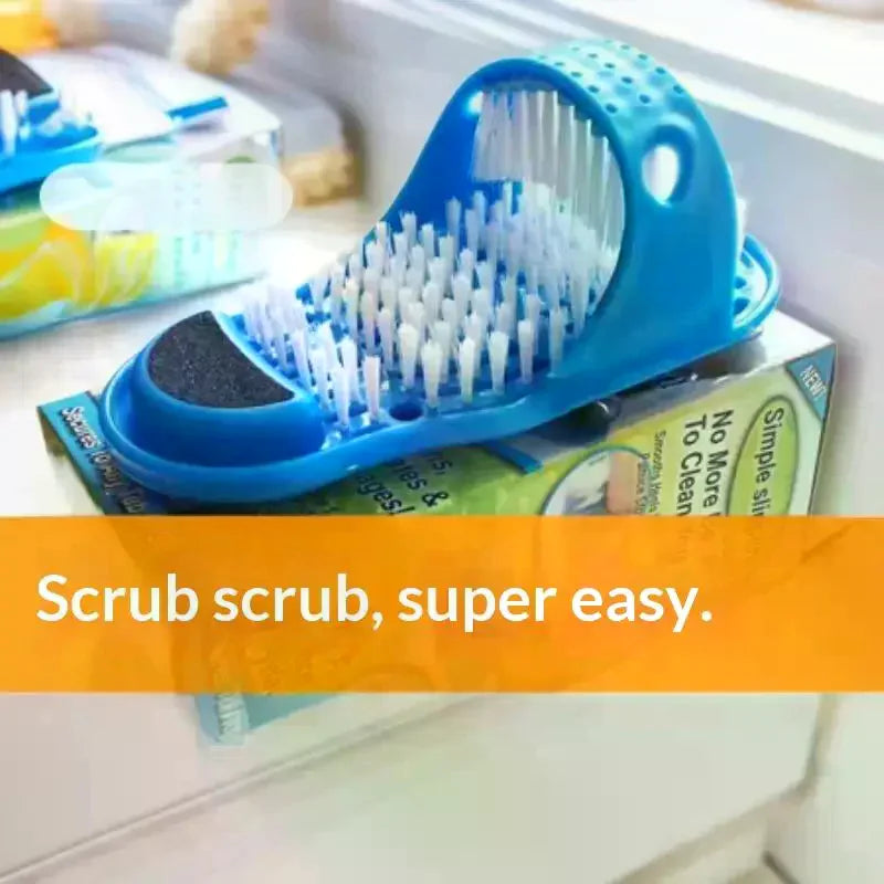 Hands-Free Shower Foot Scrubber with Pumice Stone & Suction Cup