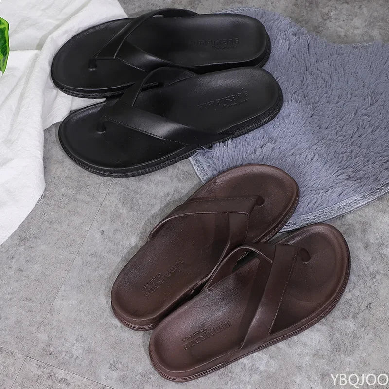 YBQJOO Men's Anti-Slip Hollow Beach Flip Flops | Summer Slippers