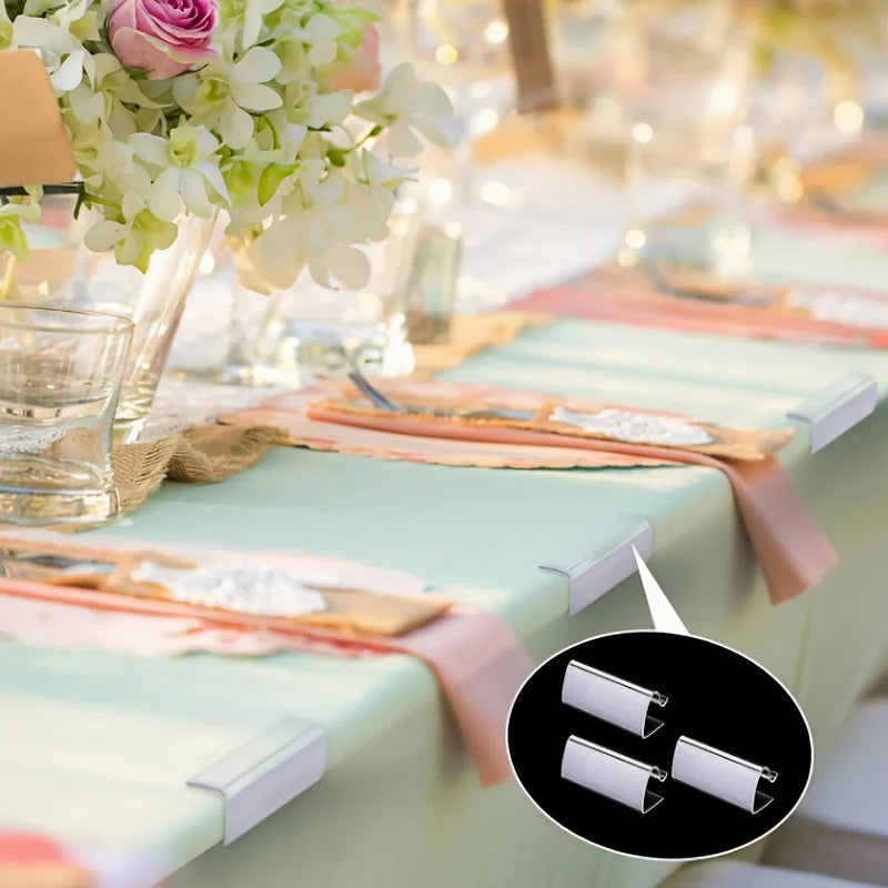 12-Pack Transparent Table Skirt Clips – Tablecloth Holders