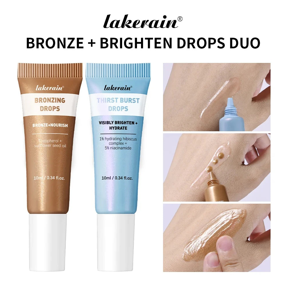 Bronze & Brighten Drops Duo – Glow Serum Set for Face & Body