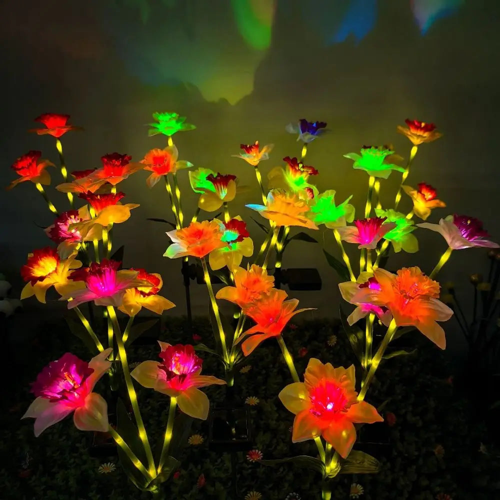 Solar Narcissus Flower Stake Lights – IP65 Waterproof Garden