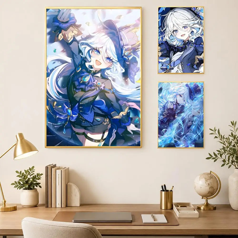 Furina Genshin Impact Self-Stick HD Poster – Waterproof Wall Art