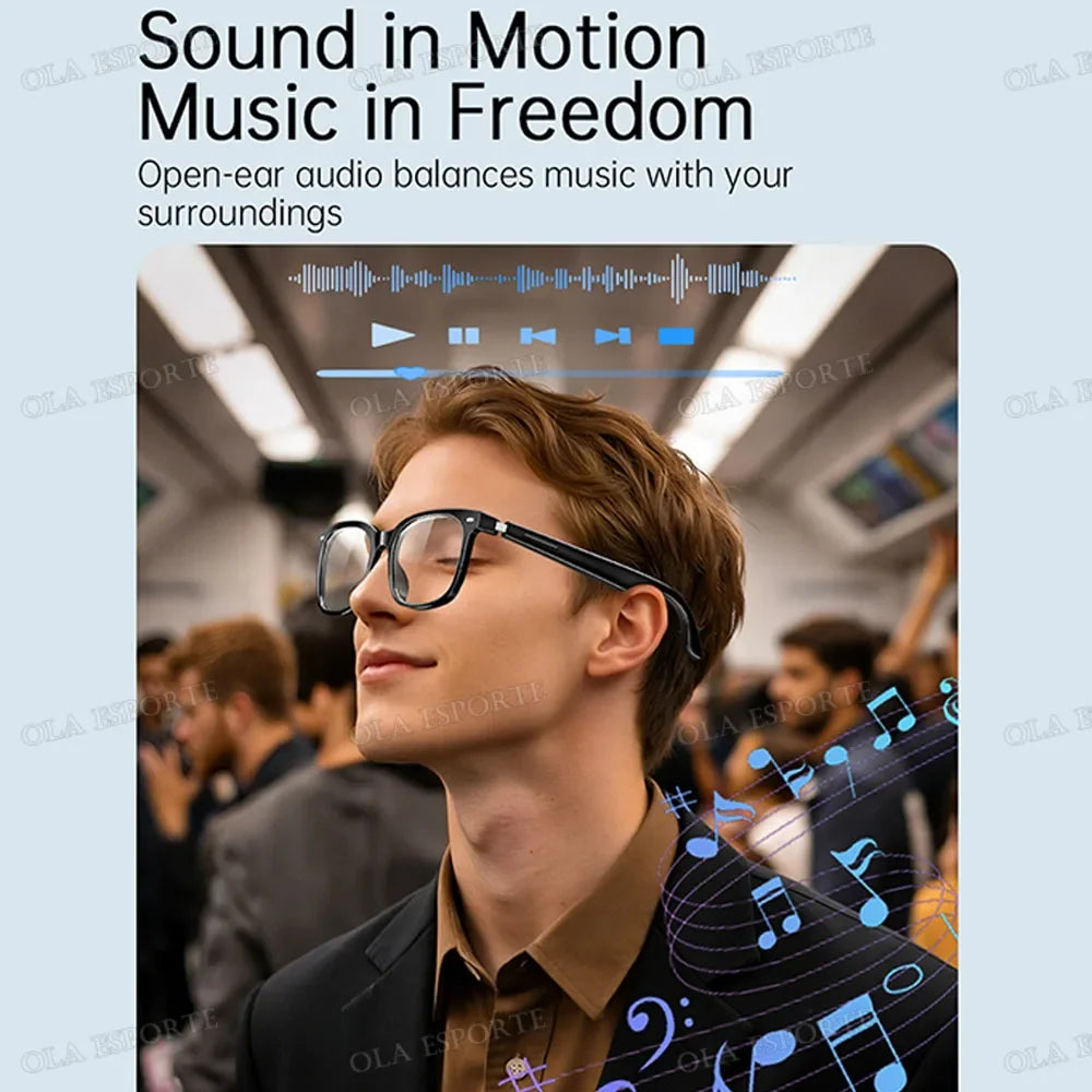 Smart Glasses Bluetooth Anti Blue Photochromic Listen Music Calls