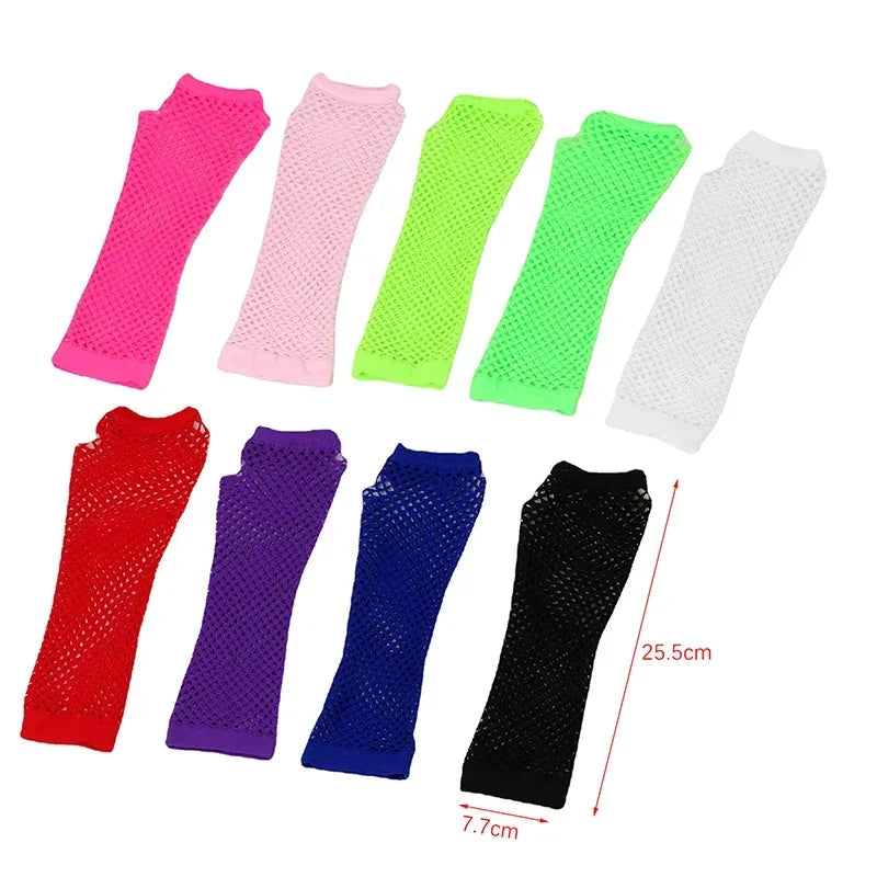 Women's Long Fingerless Fishnet Gloves | Punk Rock Arm Warmers