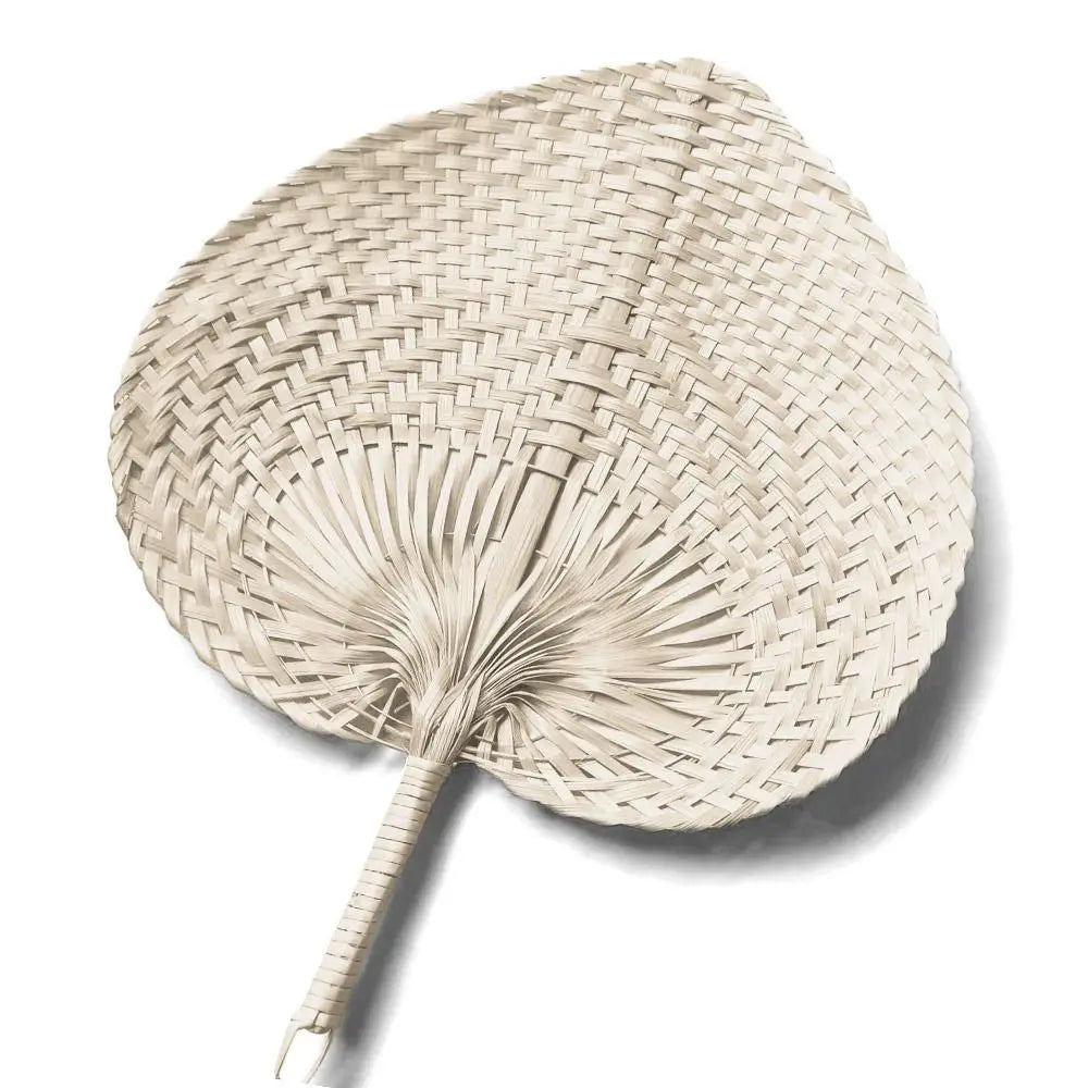 Handmade Peach-Shaped Bamboo Woven Hand Fan | Summer Decor