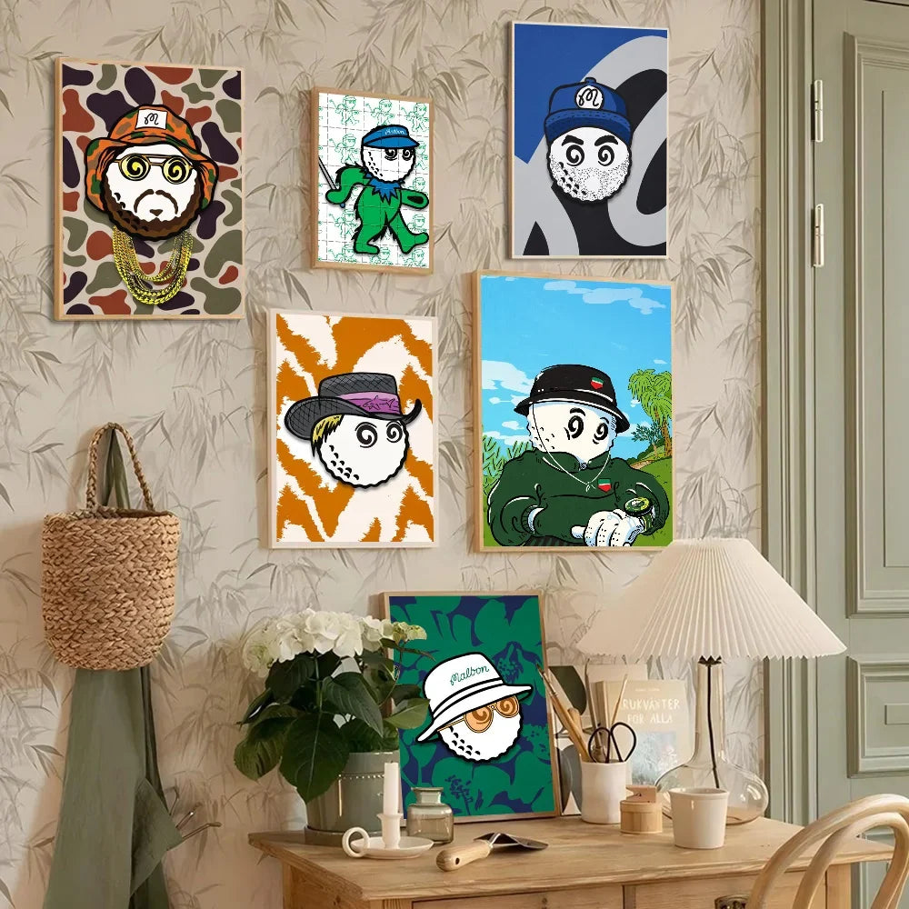 Golf Art Wall Poster – Self-Adhesive Waterproof Sticker Decor