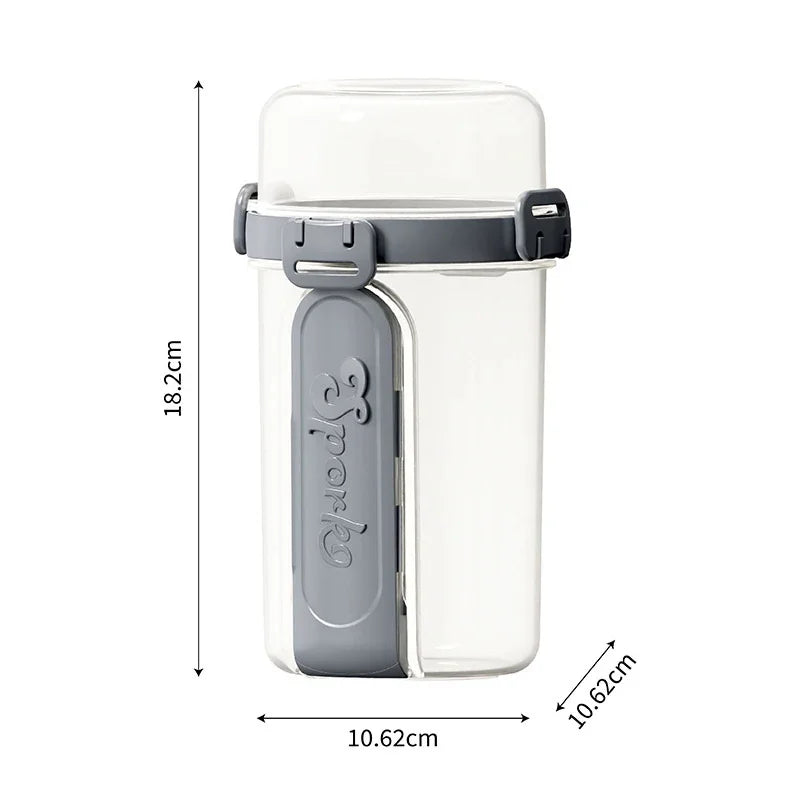 600ml Double-Layer Salad Cup with Dressing Holder & Fork