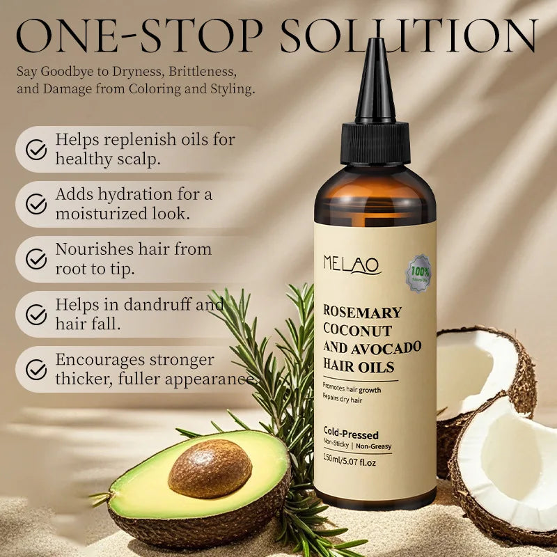 Rosemary Coconut Avocado Hair Scalp Treatment Growth Oil Nourishing