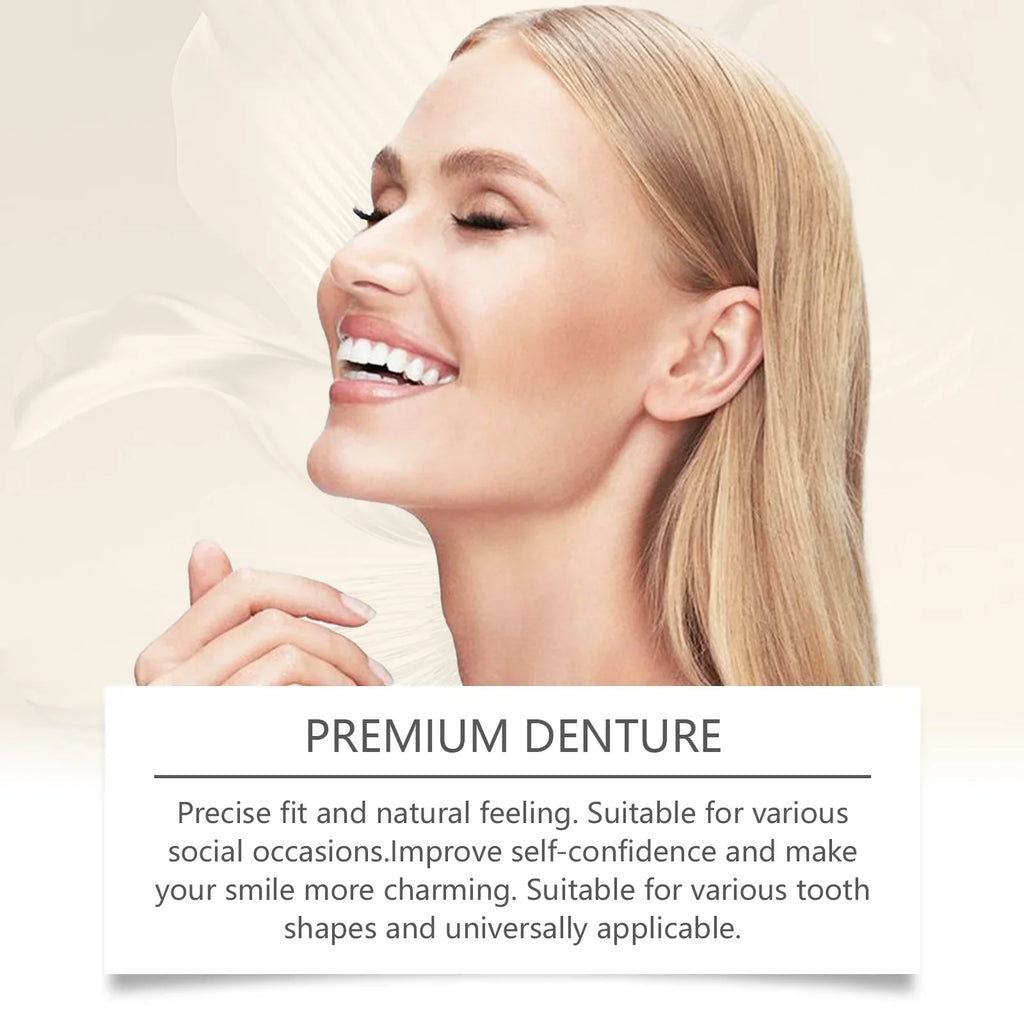 Soft Silicone Full Dentures Set – Upper & Lower Over Gums