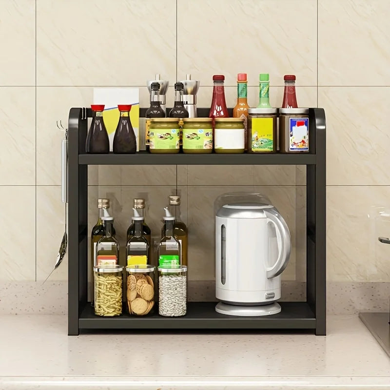2-Tier Rustproof Metal Kitchen Shelf Space Saving Countertop